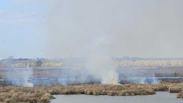 Slidell firefighters responding to a marsh fire - Vimarsana News
