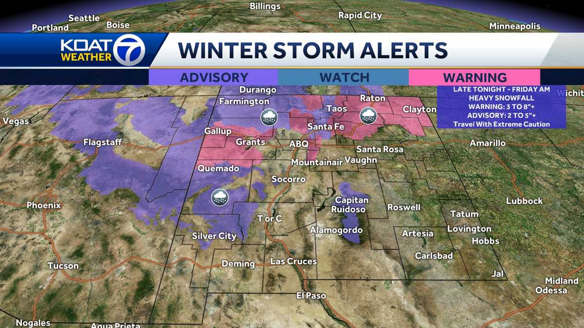 Winter storm warnings issued for New Mexico