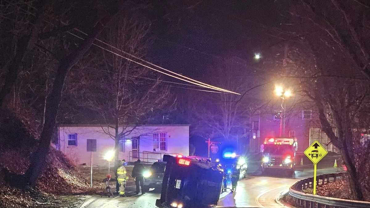 Vehicle ends up on its side following crash in South Park Township