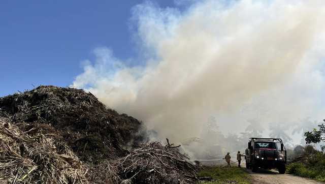 Smoke spreads in Golden Gate Estates due to mulch fire - Vimarsana News