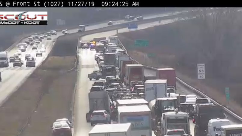 1 person rescued from Blue River after crash on Interstate 435 in ...