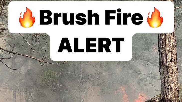 Crews respond to brush fire near Six L's Farm Rd