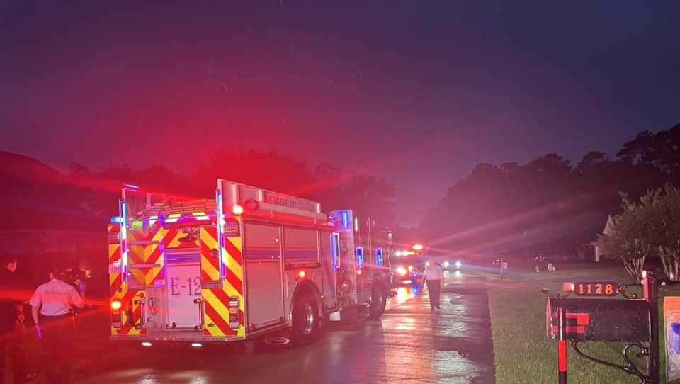 Covington home possibly hit by lightning crews search for flames
