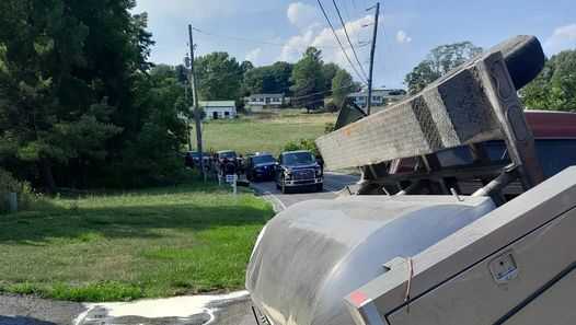Vehicle crash involving a milk tanker in Lancaster County, PA