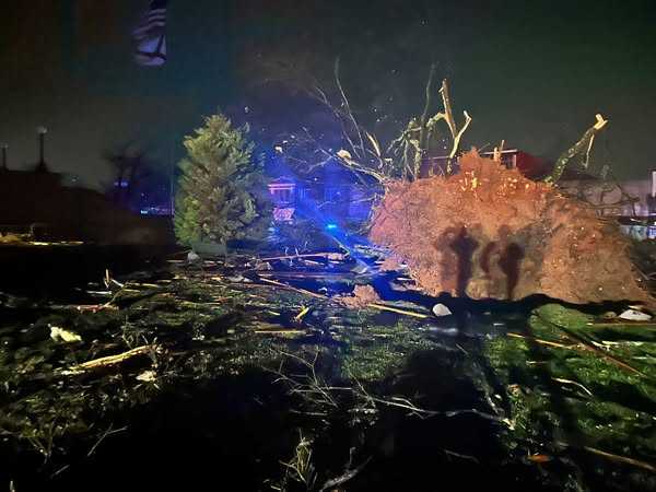 Storm damage in downtown Athens