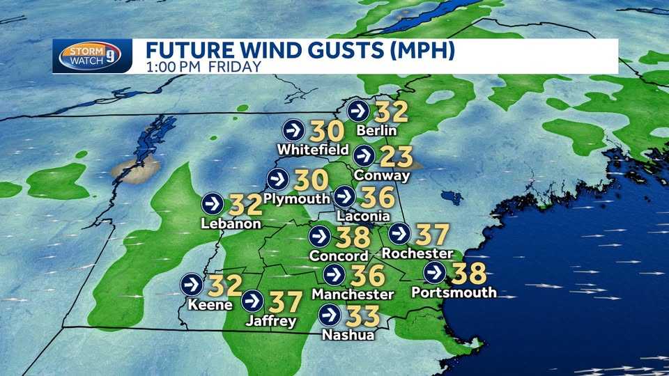 New Hampshire weather: Strong winds expected