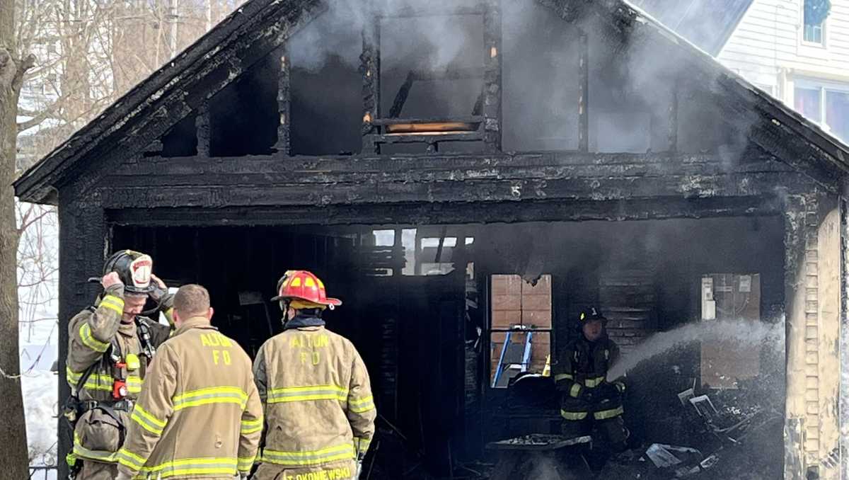 Crews battle garage fire on Main Street in Alton; No injuries reported