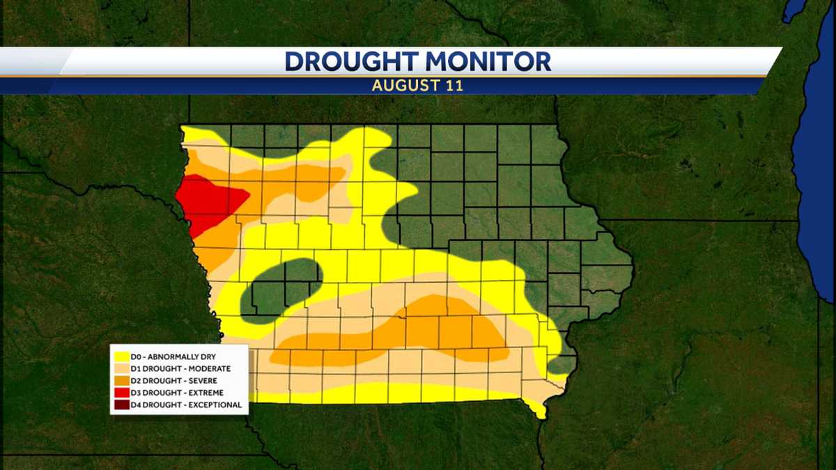 More than 60% of Iowa is rated abnormally dry or in drought condition