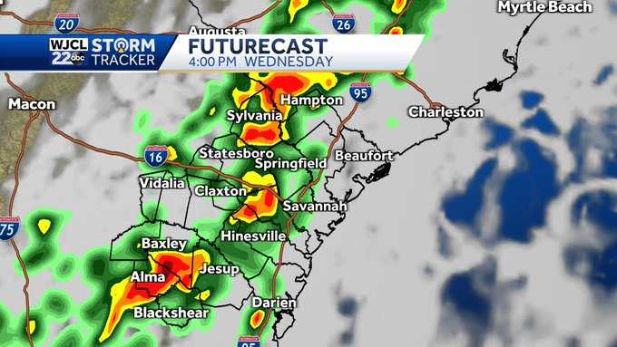 Savannah Severe Thunderstorms Possible Wednesday