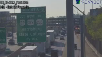Traffic backed up due to crash on Interstate 81 in Dauphin County, Pa.