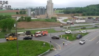 Overturned tractor-trailer shuts down on-ramp to Interstate 81 in ...