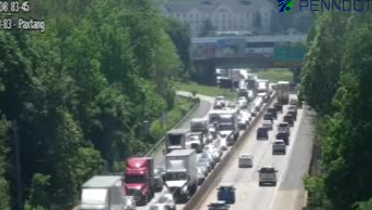 Severe traffic backlog after crash on Interstate 83 in Dauphin County, Pa.