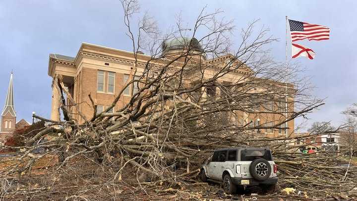 NWS surveying possible tornado damage in Athens, Alabama