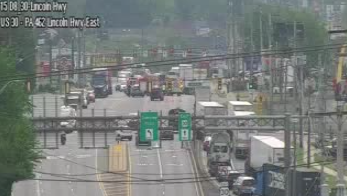 Crash blocks traffic on Route 30 in East Lampeter Township, Pa.
