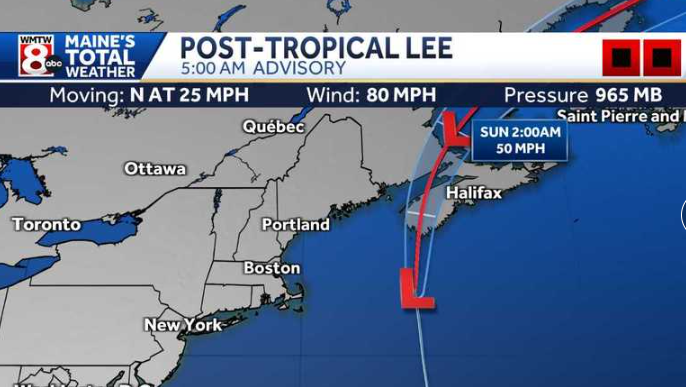 Track Lee: Interactive map, model, forecast cone – WMTW Portland