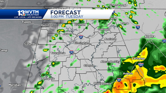 A strong cold brings some beneficial rain to Alabama Tuesday
