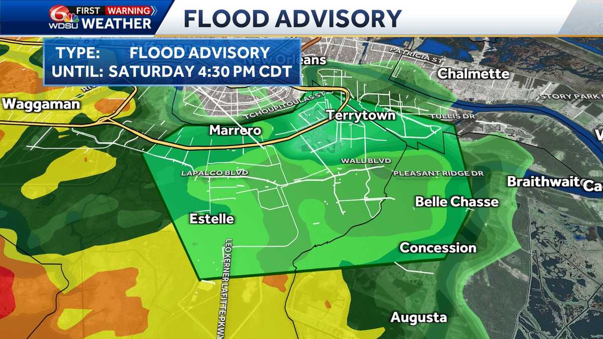 Flood advisory issued for New Orleans until 4:30 p.m.