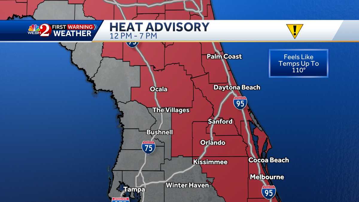 Heat advisory issued for parts of Central Florida