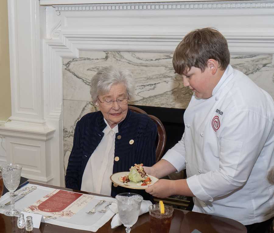 Governor Kay Ivey hosts MasterChef Junior Bryson McGlynn to the Executive Mansion for a three-course lunch Governor Kay Ivey hosts MasterChef Junior Bryson McGlynn to the Executive Mansion for a three-course lunch