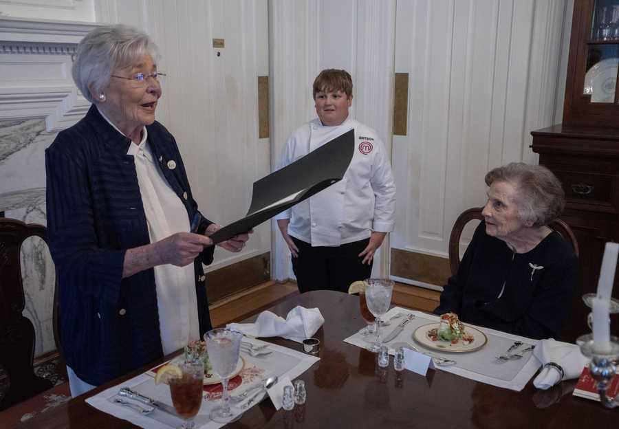 Governor Kay Ivey hosts MasterChef Junior Bryson McGlynn to the Executive Mansion for a three-course lunch Governor Kay Ivey hosts MasterChef Junior Bryson McGlynn to the Executive Mansion for a three-course lunch