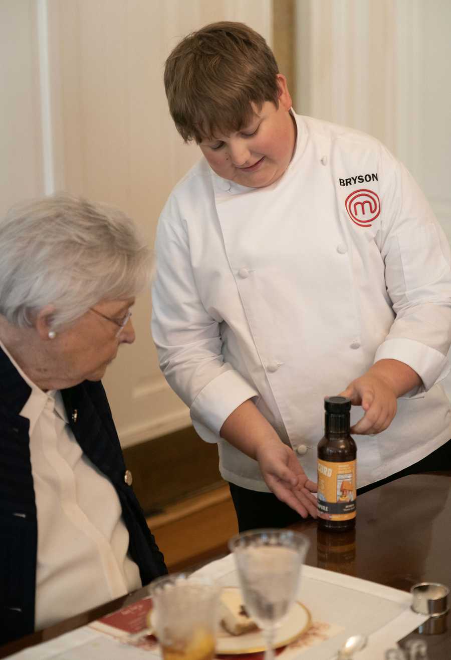 Governor Kay Ivey hosts MasterChef Junior Bryson McGlynn to the Executive Mansion for a three-course lunch Governor Kay Ivey hosts MasterChef Junior Bryson McGlynn to the Executive Mansion for a three-course lunch