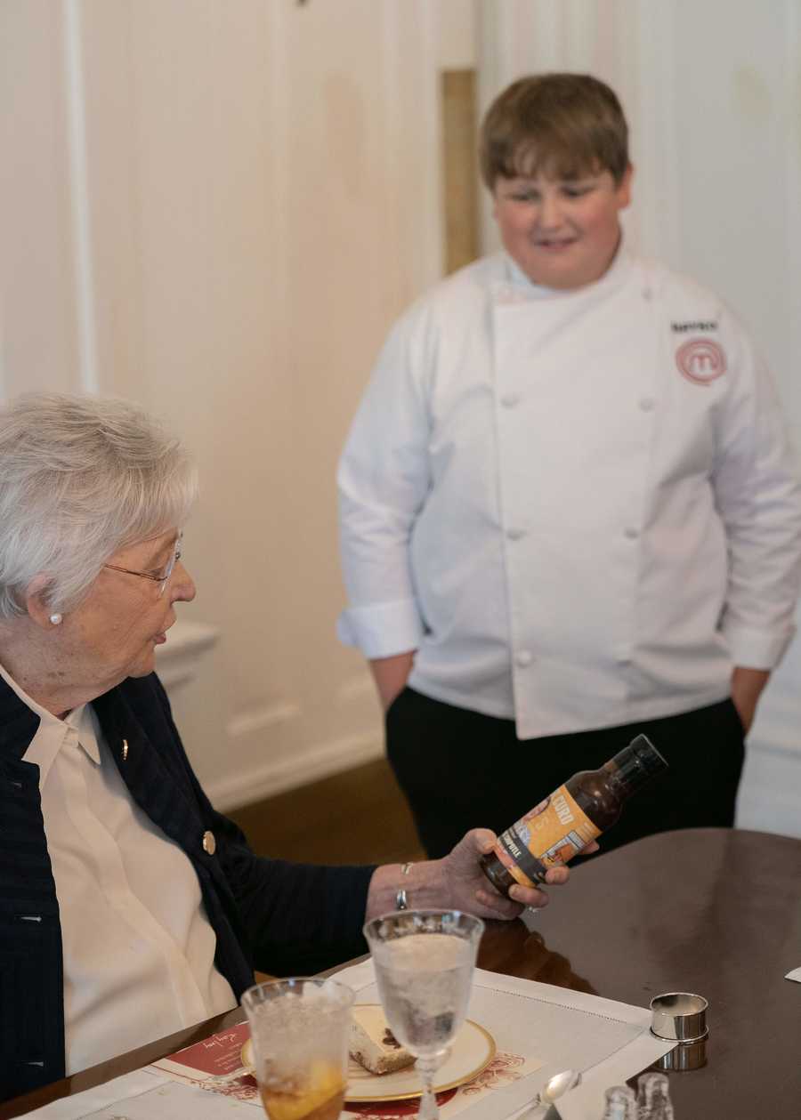 Governor Kay Ivey hosts MasterChef Junior Bryson McGlynn to the Executive Mansion for a three-course lunch Governor Kay Ivey hosts MasterChef Junior Bryson McGlynn to the Executive Mansion for a three-course lunch