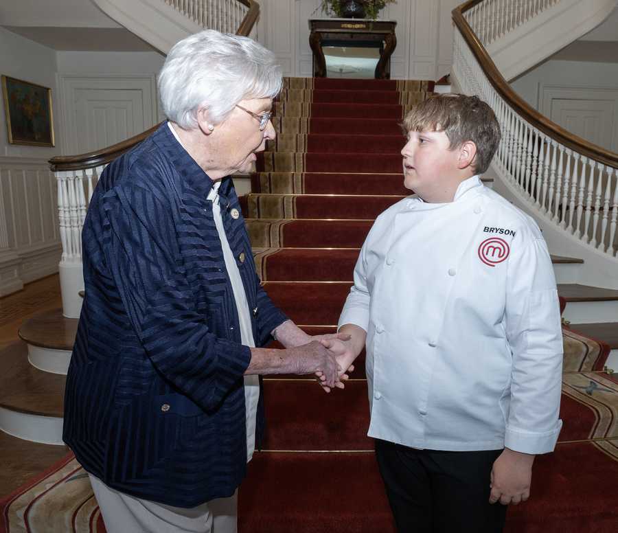 Governor Kay Ivey hosts MasterChef Junior Bryson McGlynn to the Executive Mansion for a three-course lunch Governor Kay Ivey hosts MasterChef Junior Bryson McGlynn to the Executive Mansion for a three-course lunch