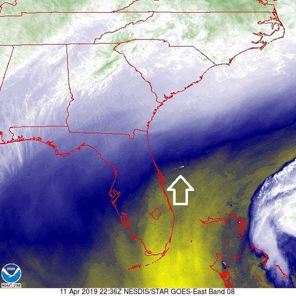 Falcon Heavy launch detected by weather satellite