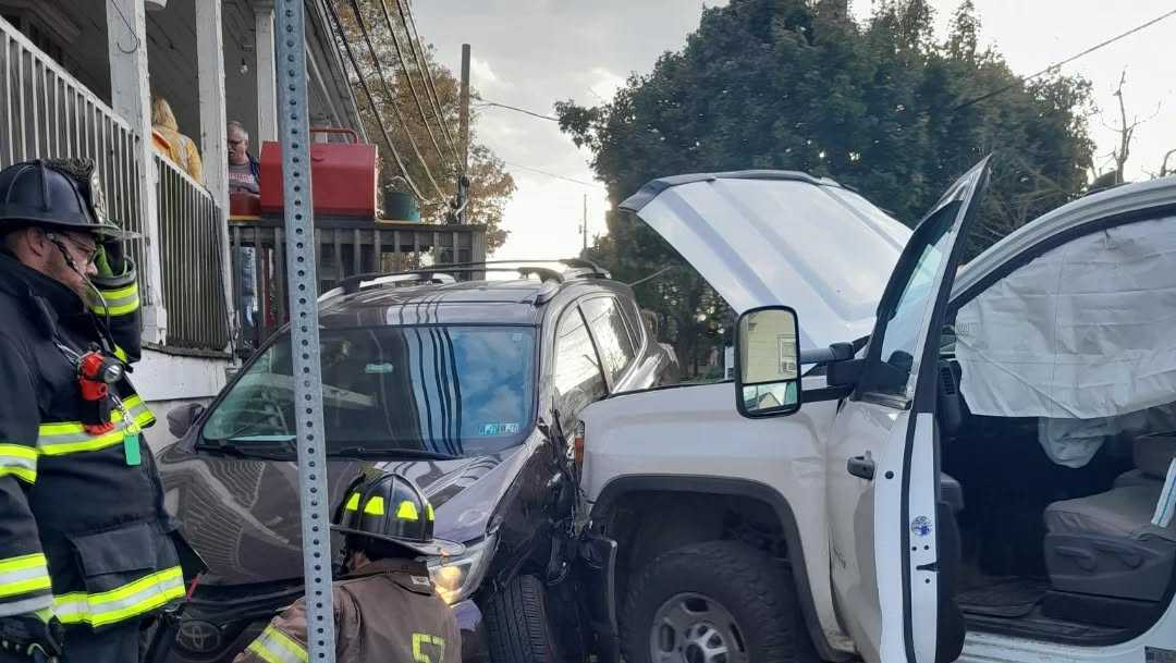 1 person injured after 2-vehicle collision hits house in Lancaster ...