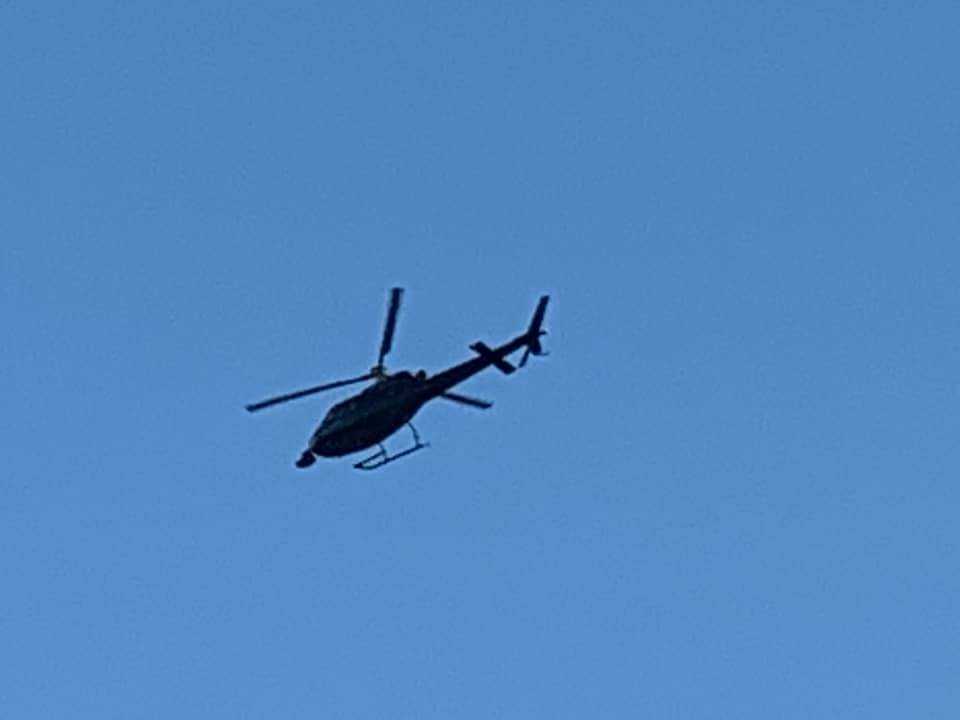 Santa Cruz PD Helicopter is a film crew not related to police activity