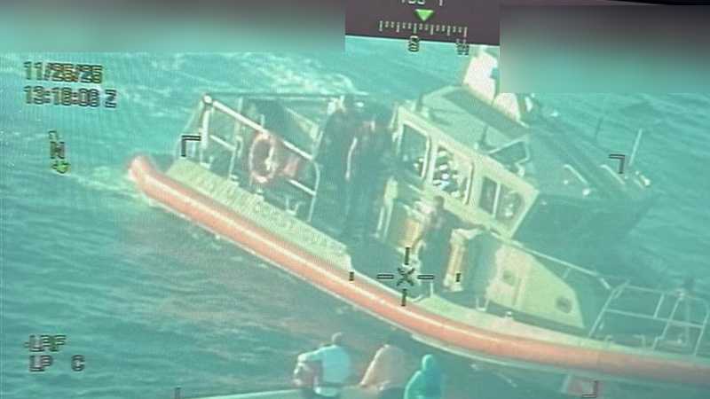 missing boaters found in florida, Four fishermen from Mulberry, Florida, were rescued by the U.S. Coast Guard after their boat overturned 26 miles offshore. Dennis Woods, 70; Clarence Woods, 90; Cris Harding Sr., 42; and Cris Harding Jr., 18