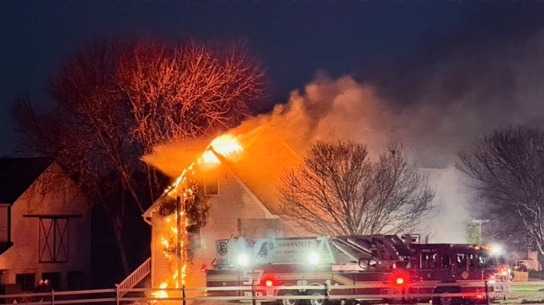 Heavy flames shoot from burning house in Lancaster County, Pa. fire - WGAL