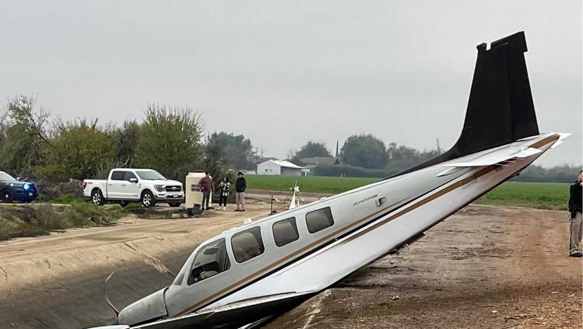 Pilot has minor injuries after small plane crashes in canal near Tracy, officials say