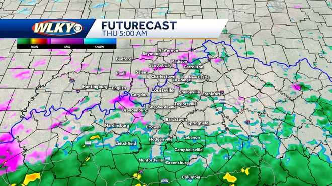 Louisville weather: Wintry mix to rain Wednesday night into Thursday