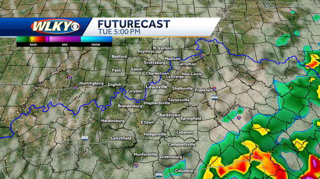 Louisville area to see scattered storms Tuesday