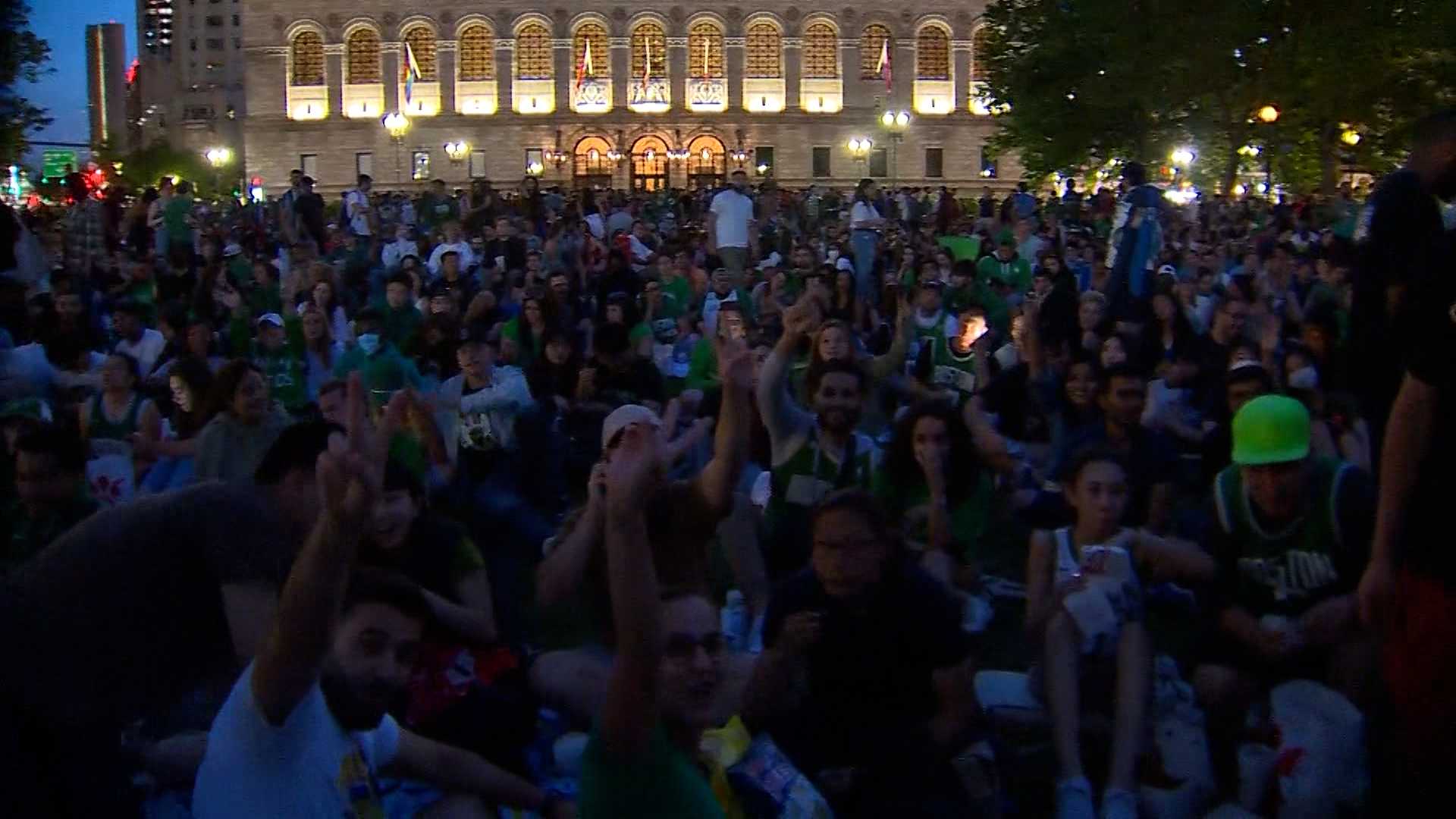 Celtics fans pack Copley Square for NBA Finals Game 4 watch party
