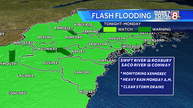 High wind, flash flood warnings in effect as powerful storm slams Maine