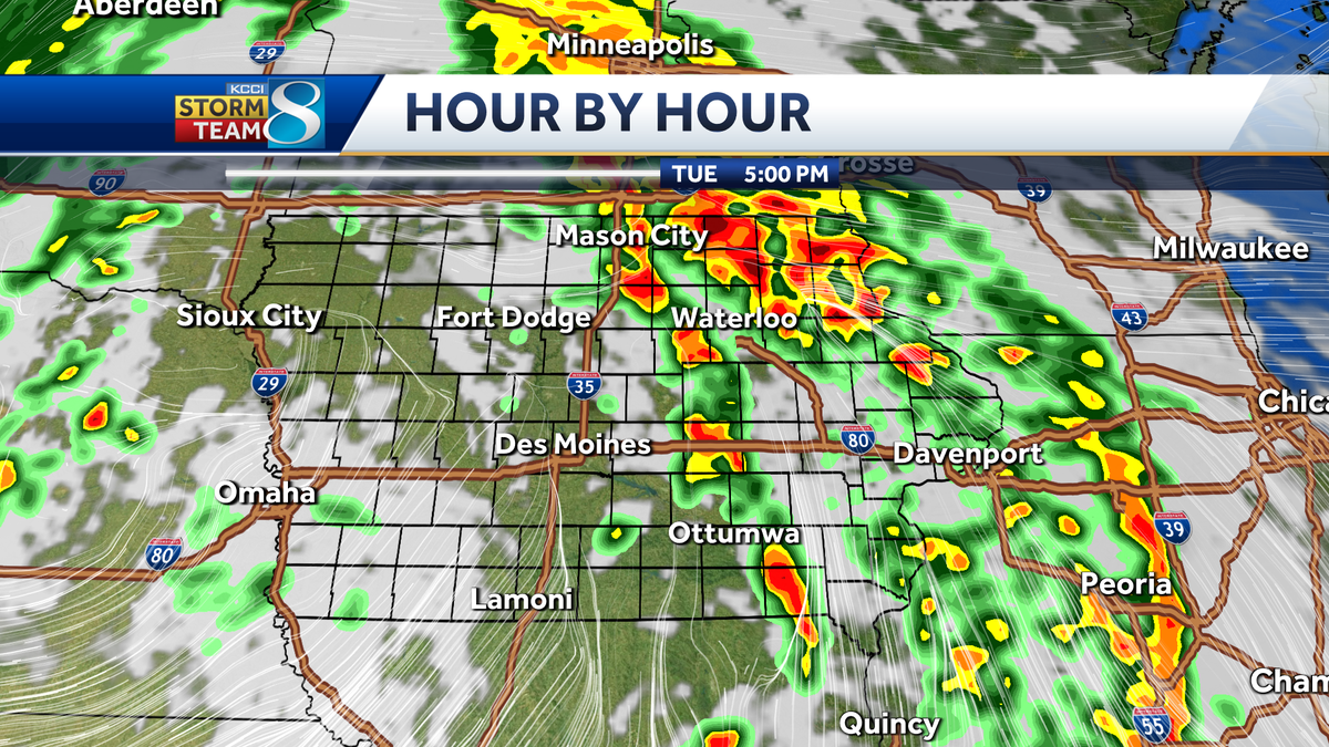 Tracking severe weather in Iowa: Hour-by-hour forecast for Tuesday ...