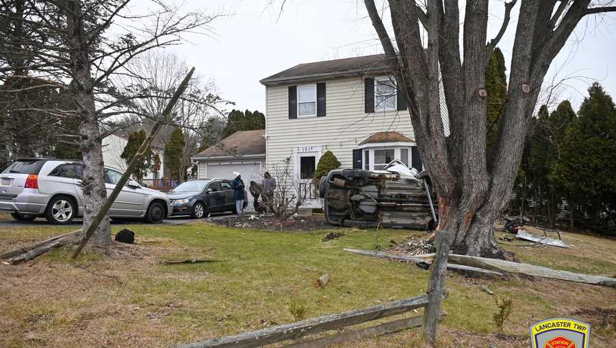 SUV malfunctions, crashes into fence, tree before flipping in Lancaster ...