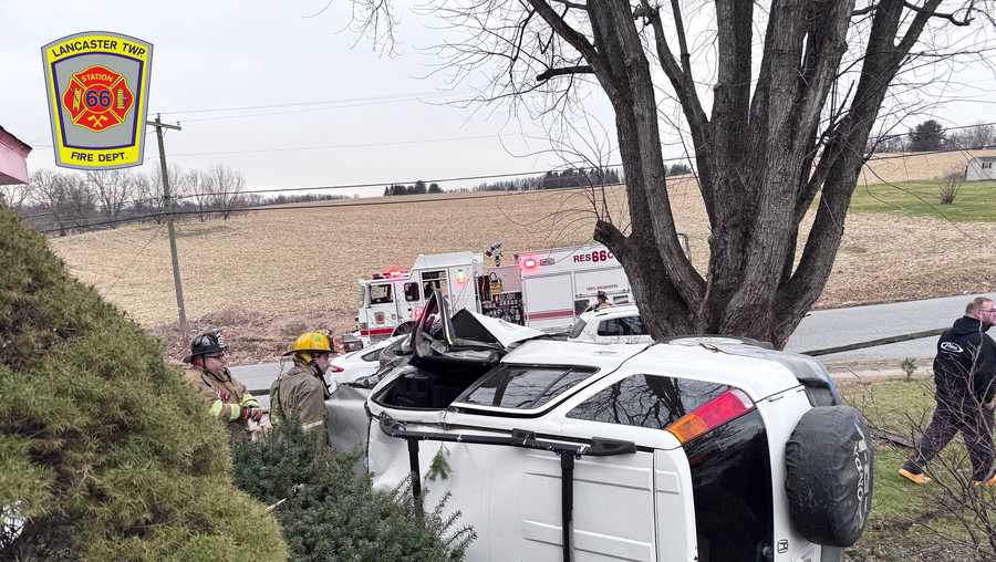 SUV malfunctions, crashes into fence, tree before flipping in Lancaster ...