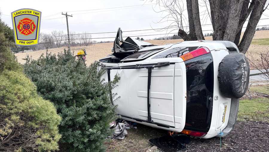 SUV malfunctions, crashes into fence, tree before flipping in Lancaster ...