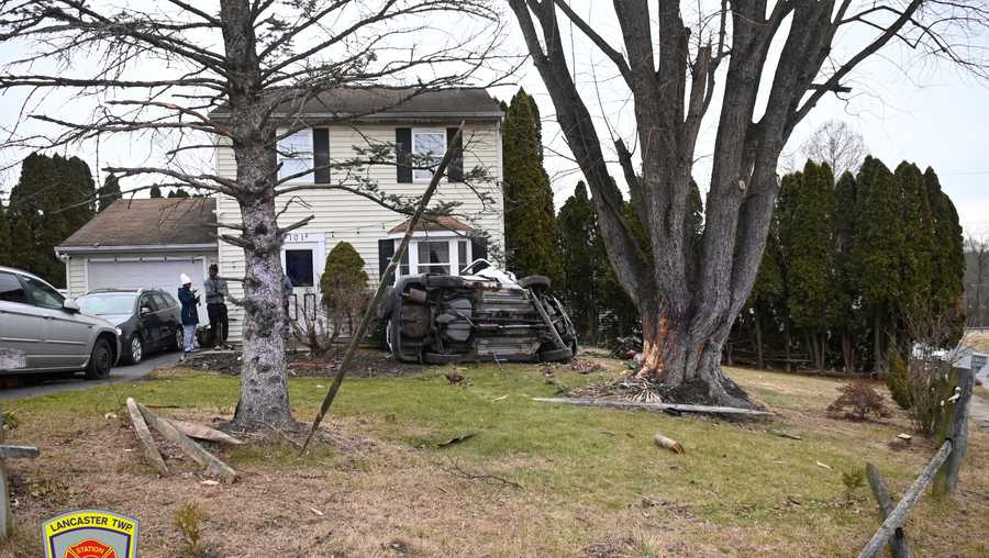 SUV malfunctions, crashes into fence, tree before flipping in Lancaster ...