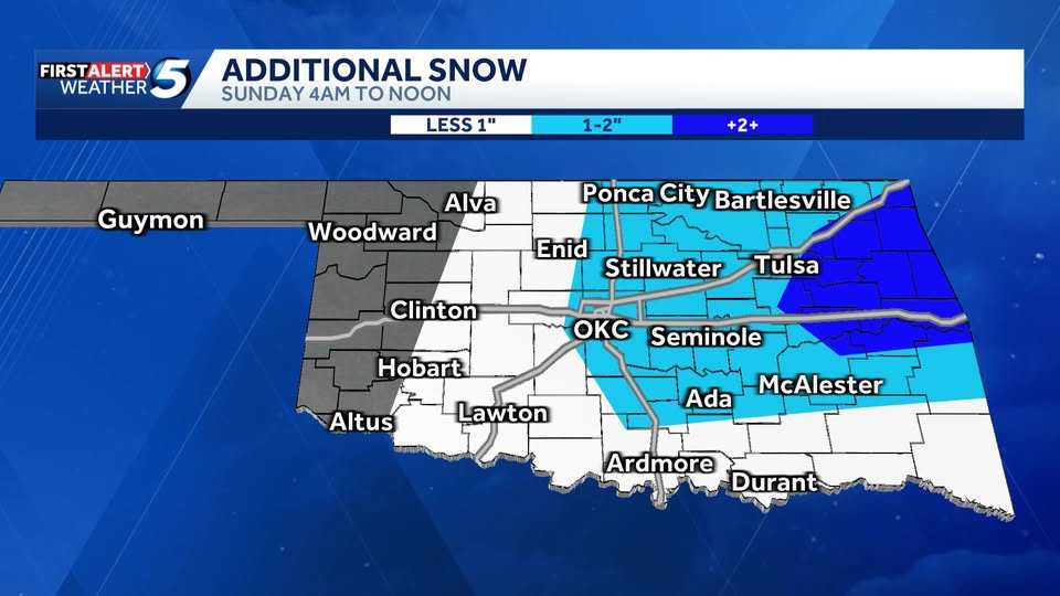 Oklahoma Winter Storm: Snowfall winding down, but hazardous conditions remain on roads