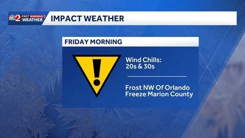 Frigid winds and freezing temps hit Central Florida on Friday