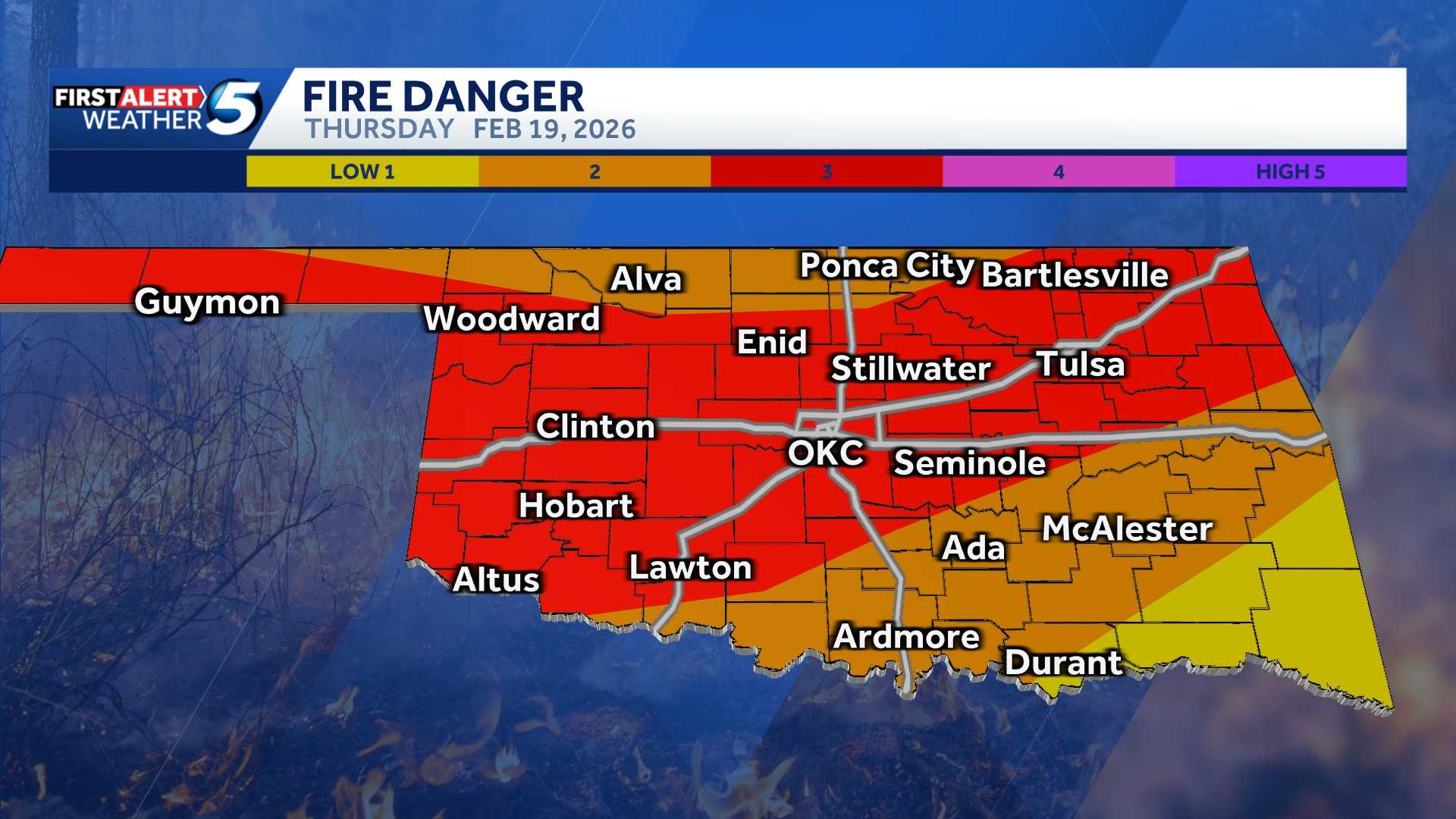 FORECAST: Oklahoma alert day for fire danger Thursday - KOCO