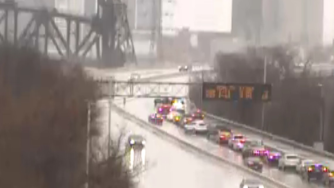Lanes blocked on EB I-64 near downtown due to multi-vehicle crash