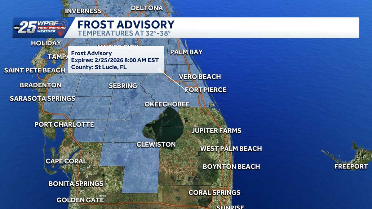 Frost advisory issued for East Central Florida