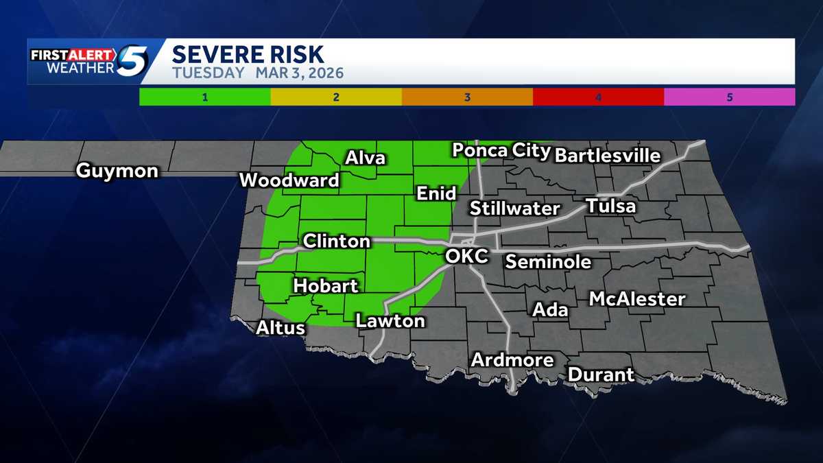 TIMELINE: Oklahoma could see storms with hail threat Tuesday
