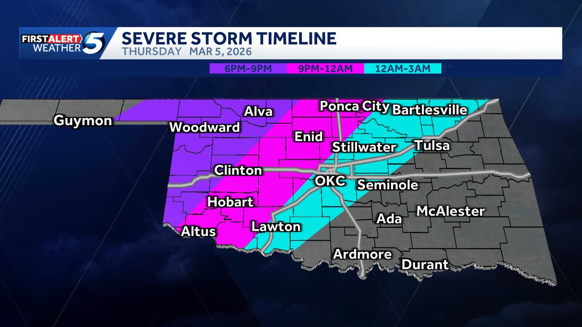 Oklahoma Weather: Severe storms with tornado risk Thursday - KOCO