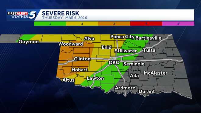 Oklahoma Weather: Severe storms with tornado risk Thursday
